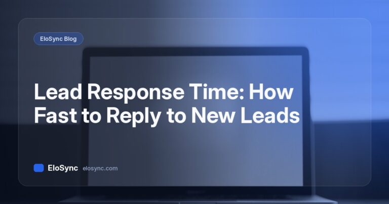 EloSync blog cover: Lead Response Time: How Fast to Reply to New Leads
